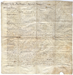 Enlarged image of court roll, 1706.