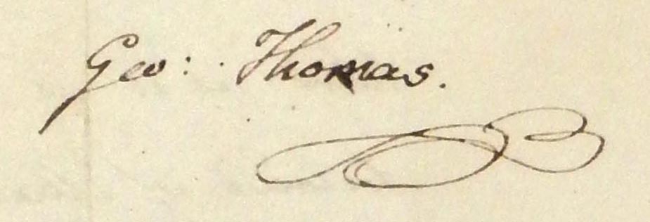 The signature of George Thomas.