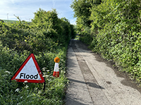 Flooded footpath at Pycombe.
