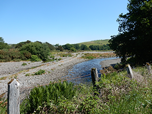 The Afon Ystwyth at 52.3552,-4.00036.
