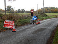 A thumbnail photo showing road works in Burston Road.